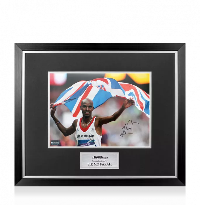 Sir Mo Farah Signed Photo In Premium Photo Frame: London 2012 Men's 5 000m Gold