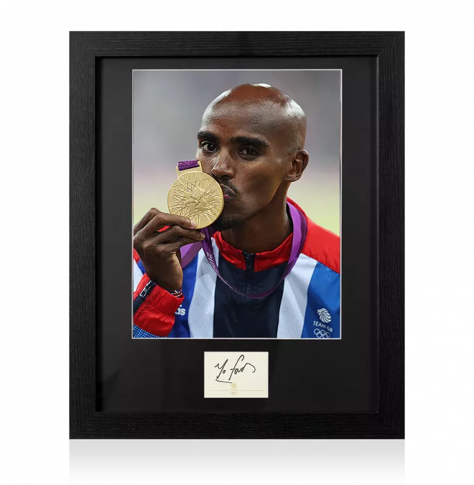 Sir Mo Farah Signed Team GB Card And Photo Frame: Option 1