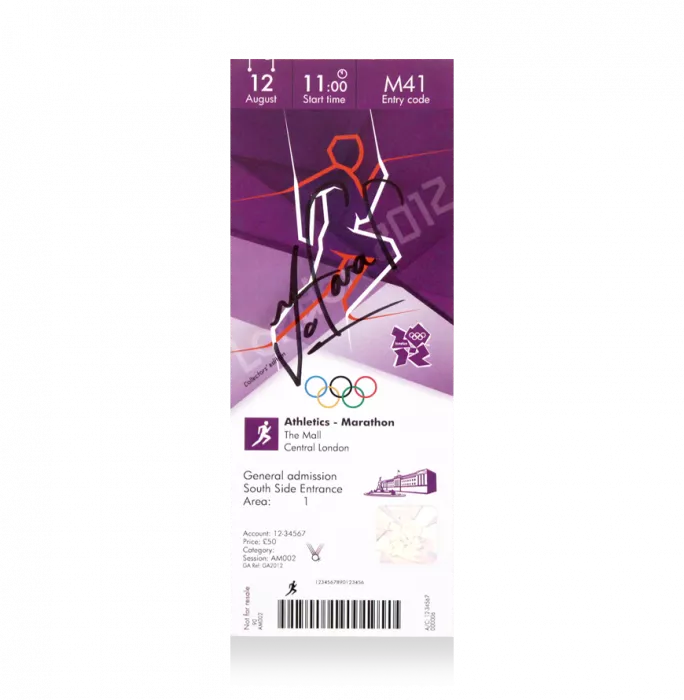 Sir Mo Farah Signed Ticket: London 2012 Marathon