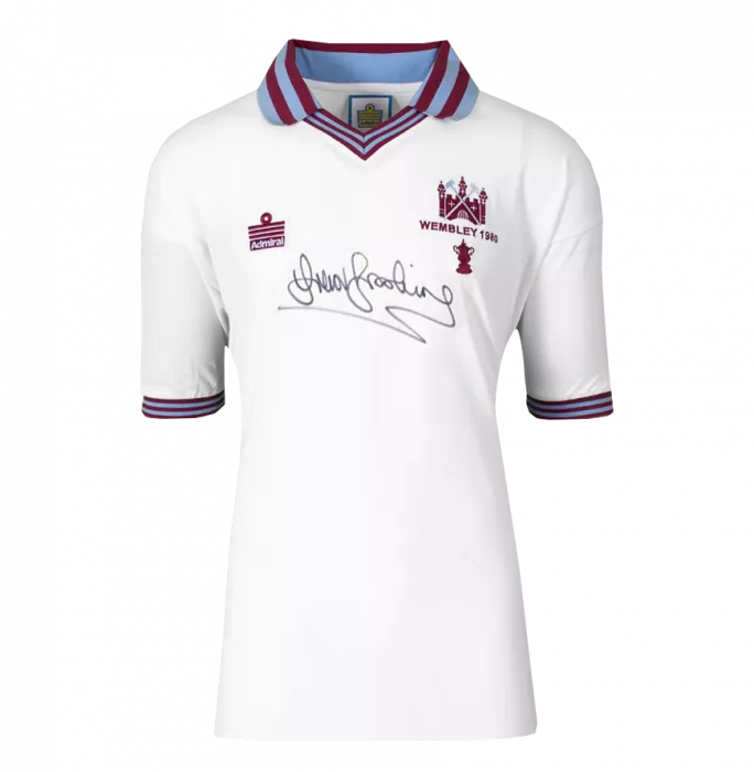 Sir Trevor Brooking Front Signed West Ham Shirt - 1980 FA Cup Final Winner In Hero Frame: Option 1