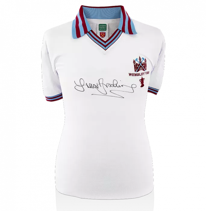 Sir Trevor Brooking Front Signed West Ham Shirt - 1980 FA Cup Final Winner In Classic Frame