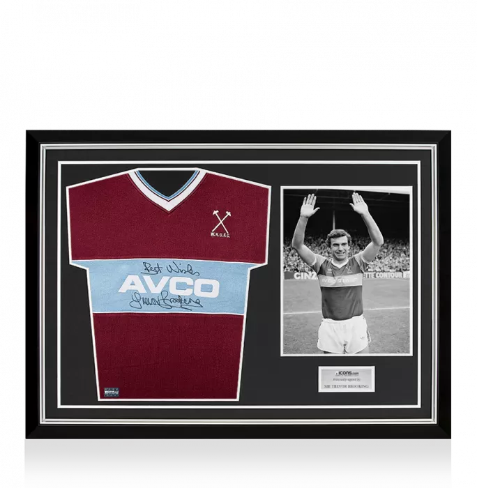 Sir Trevor Brooking Front Signed West Ham United 1983 Home Shirt Home Shirt In Hero Frame: Option 1