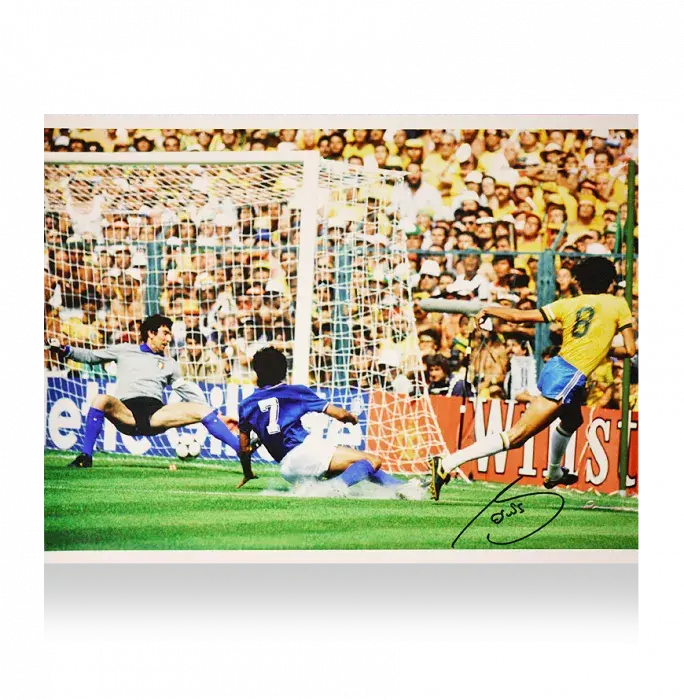 Socrates Signed Brazil Photo: 1982 FIFA World Cup Goal Vs Italy