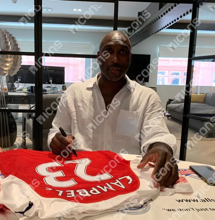 Sol Campbell Back Signed Arsenal Home Shirt In Classic Frame