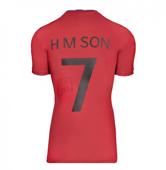 Son Heung-min Back Signed Korea Republic Retro Shirt In Classic Frame