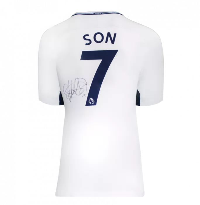 Son Heung-min Back Signed Tottenham Hotspur 2017-18 Home Shirt In Hero Frame: Option 1