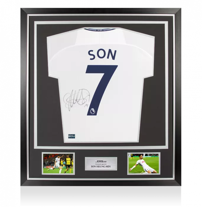 Son Heung-min Back Signed Tottenham Hotspur 2017-18 Home Shirt In Classic Frame