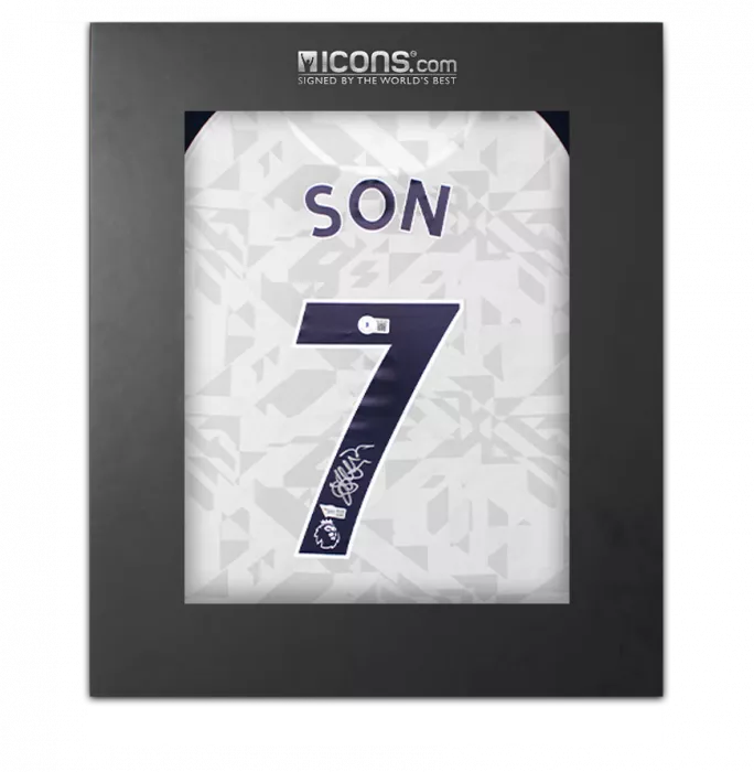Son Heung-min Back Signed Tottenham Hotspur 2020-21 Home Shirt In Deluxe Packaging
