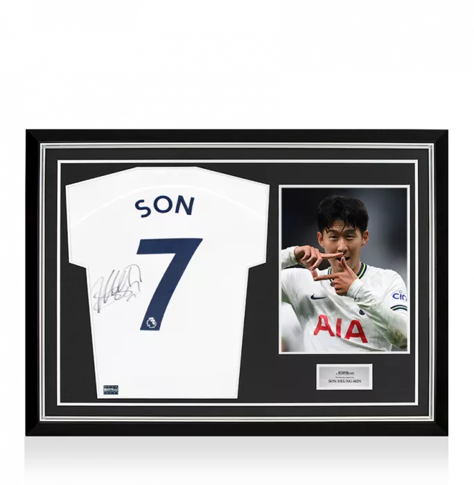 Son Heung-min Back Signed Tottenham Hotspur 2022-23 Home Shirt In Hero Frame: Option 1