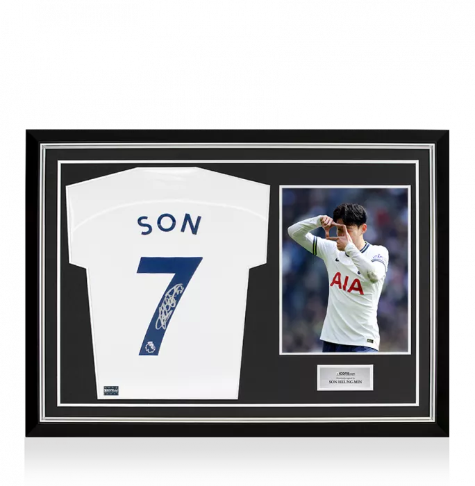 Son Heung-min Back Signed Tottenham Hotspur 2022-23 Home Shirt In Hero Frame: Option 1