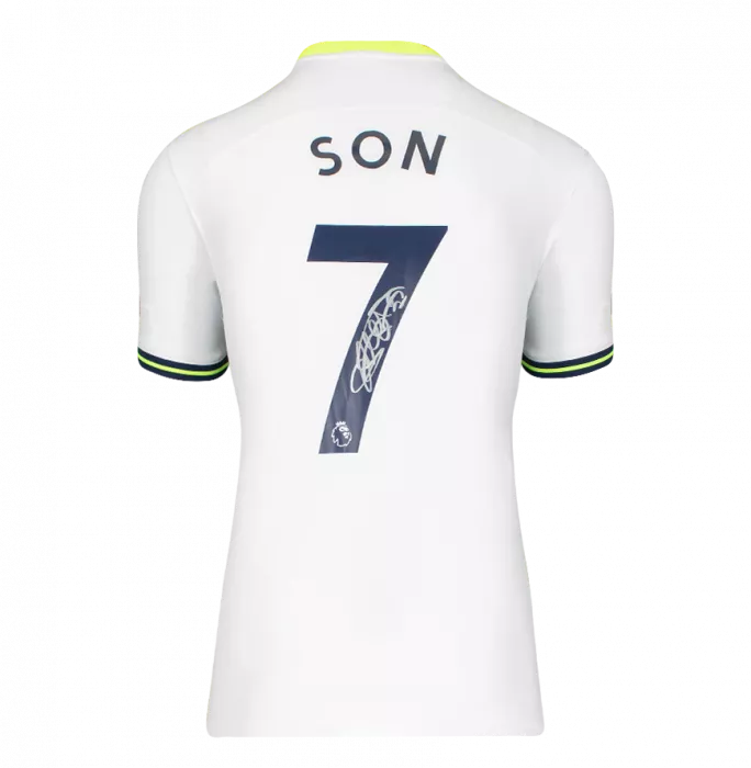 Son Heung-min Back Signed Tottenham Hotspur 2022-23 Home Shirt In Classic Frame