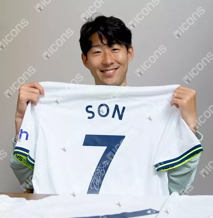 Son Heung-min Back Signed Tottenham Hotspur 2022-23 Home Shirt In Classic Frame