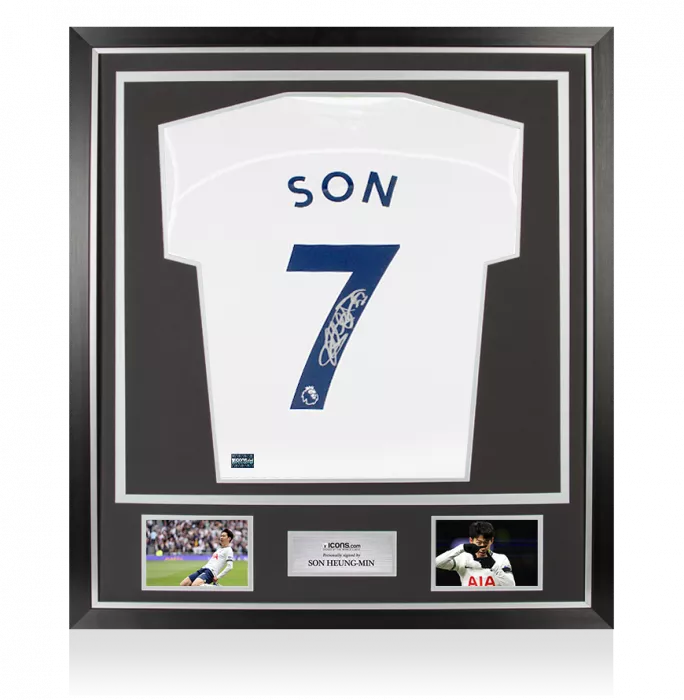 Son Heung-min Back Signed Tottenham Hotspur 2022-23 Home Shirt In Classic Frame