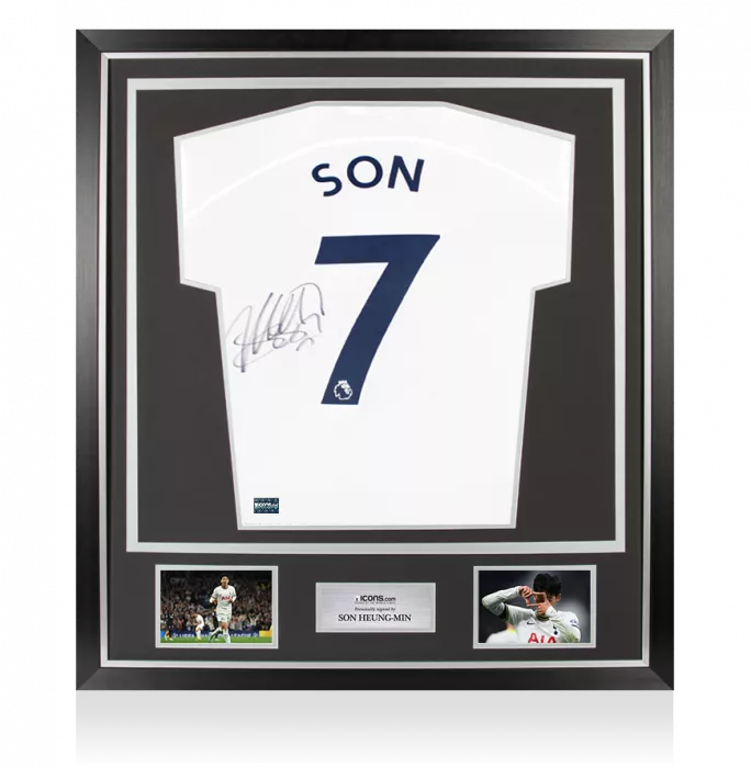 Son Heung-min Back Signed Tottenham Hotspur 2022-23 Home Shirt In Classic Frame