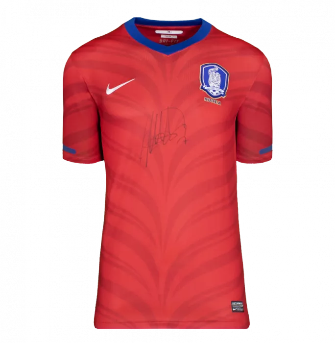 Son Heung-min Front Signed Korea Republic 2010-12 Home Shirt In Classic Frame