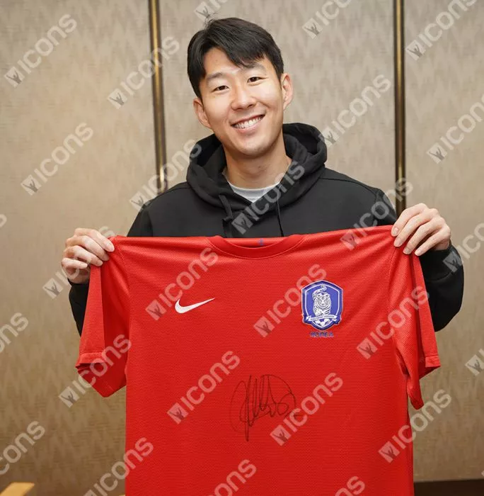 Son Heung-min Front Signed Korea Republic 2012-13 Home Shirt In Classic Frame