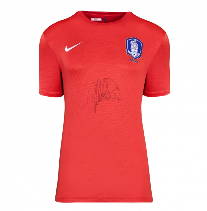 Son Heung-min Front Signed Korea Republic 2012-13 Home Shirt In Hero Frame: Option 1