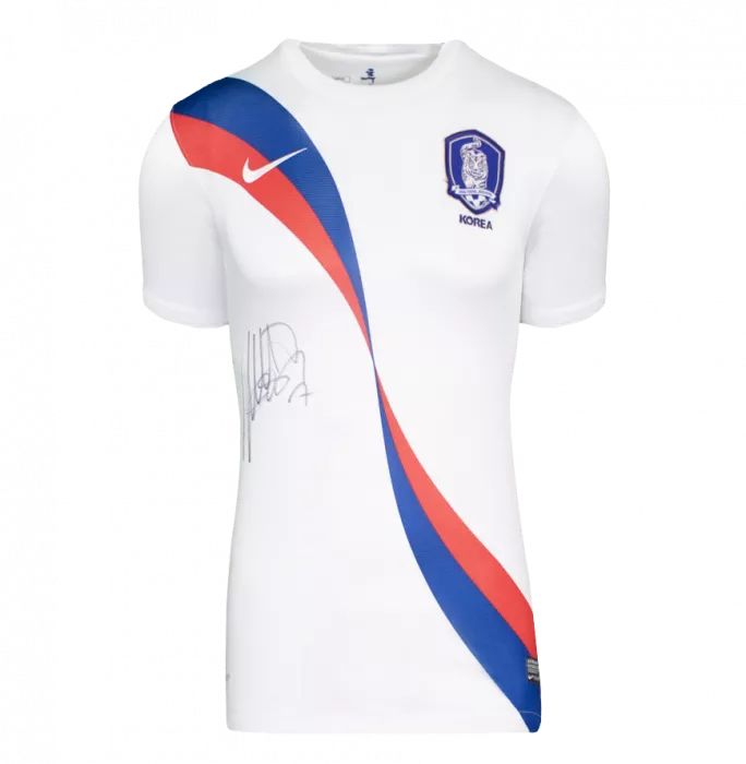 Son Heung-min Front Signed Korea Republic 2012-13 Away Shirt In Hero Frame: Option 1