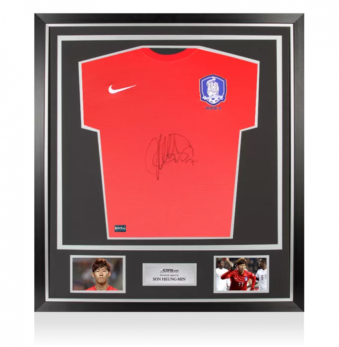 Son Heung-min Front Signed Korea Republic 2012-13 Home Shirt In Classic Frame