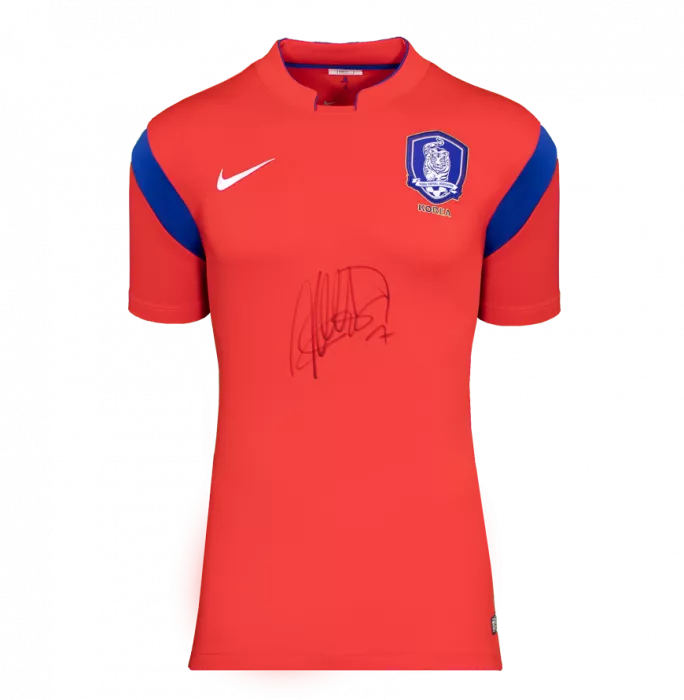 Son Heung-min Front Signed Korea Republic 2014-15 Home Shirt In Classic Frame