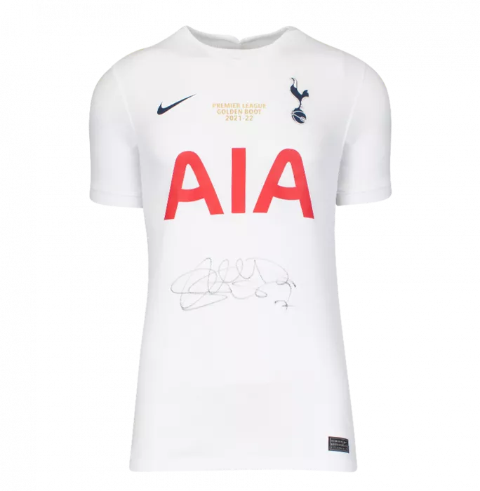 Son Heung-min Front Signed Tottenham Hotspur 2021-22 Home Shirt: 2021-22 Premier League Golden Boot Edition In Classic Frame