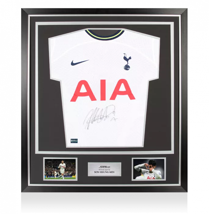 Son Heung-min Front Signed Tottenham Hotspur 2022-23 Home Shirt In Classic Frame