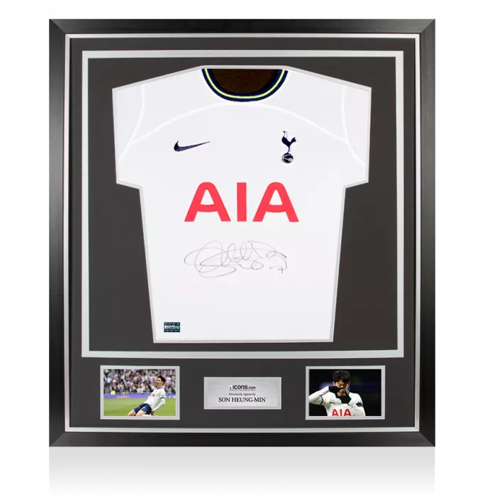 Son Heung-min Front Signed Tottenham Hotspur 2022-23 Home Shirt In Classic Frame