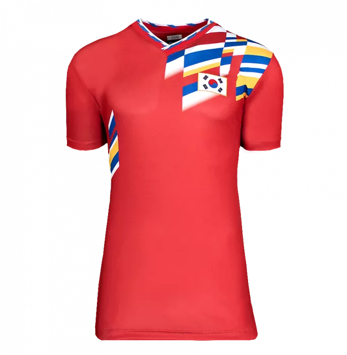 Son Heung-min Official 2026 FIFA World Cup™ Back Signed And Framed Retro Korea Republic Shirt