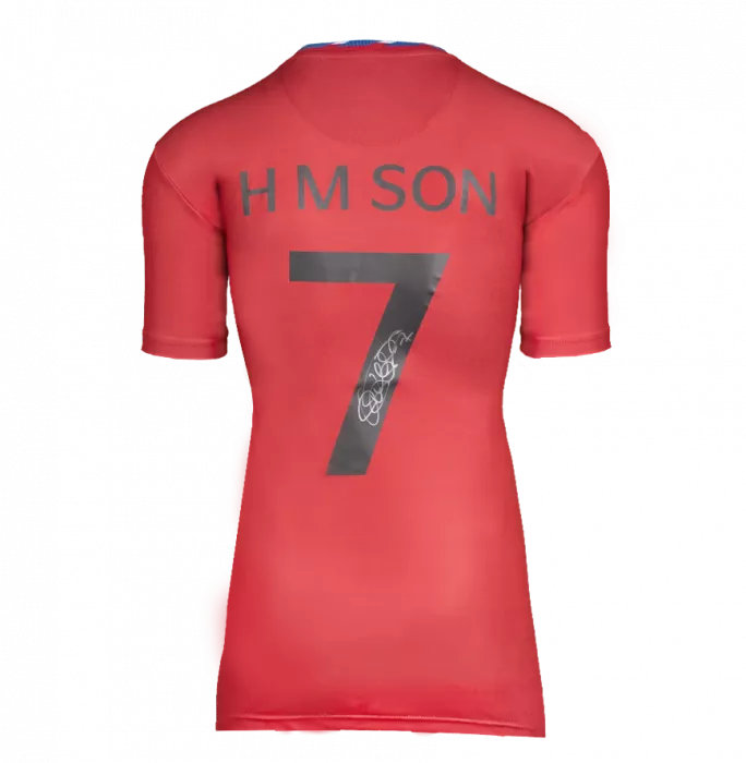 Son Heung-min Official FIFA World Cup™ Back Signed And Framed Retro Korea Republic Shirt