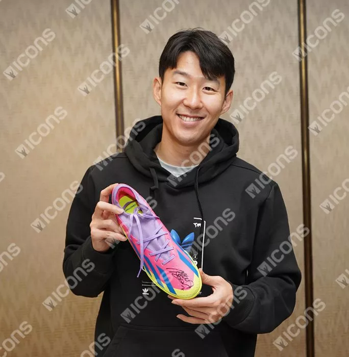 Son Heung-min Signed Adidas Crazyfast HMS Astro Boot In Acrylic Case
