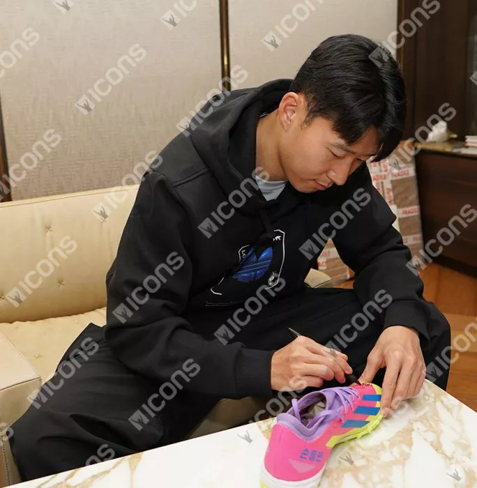 Son Heung-min Signed Adidas Crazyfast HMS Astro Boot In Acrylic Case