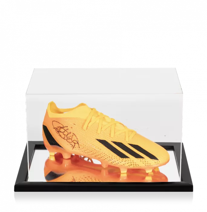 Son Heung-min Signed Adidas X Boot Orange In Acrylic Case