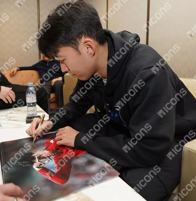 Son Heung-min Signed Korea Republic Photo In Black Wooden Frame: Goal V Cameroon - International Friendly