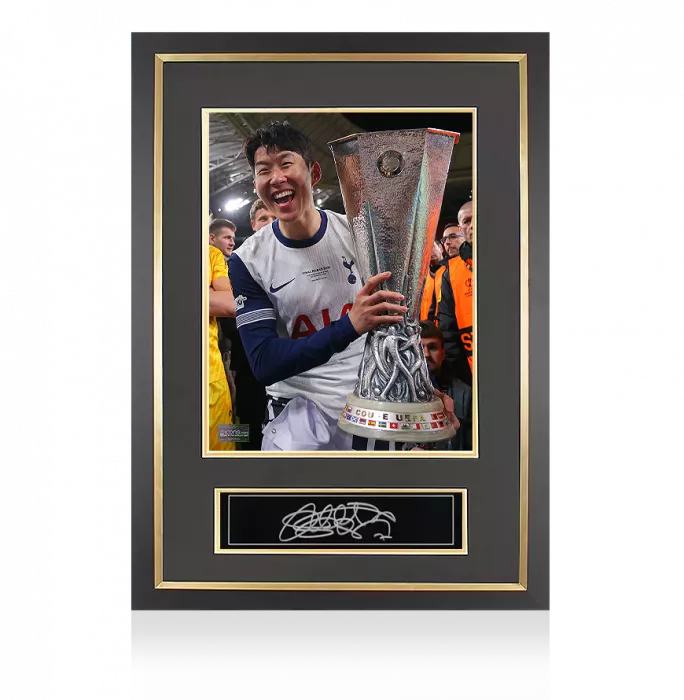 Son Heung-min Signed Plaque and Photo Frame: 2025 UEFA Europa League Winner