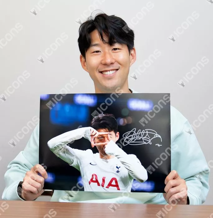 Son Heung-min Signed Tottenham Hotspur Photo In Black Wooden Frame: Goal Vs Arsenal