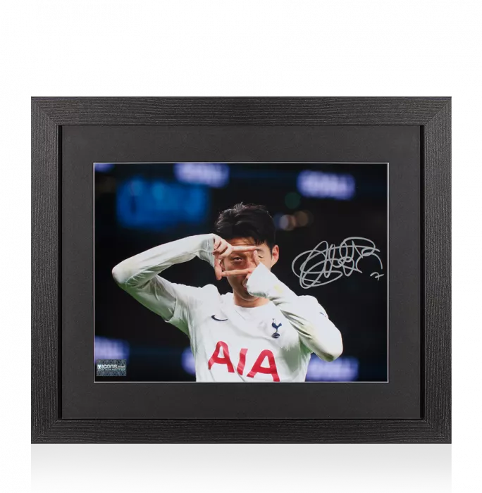 Son Heung-min Signed Tottenham Hotspur Photo In Black Wooden Frame: Goal vs Arsenal