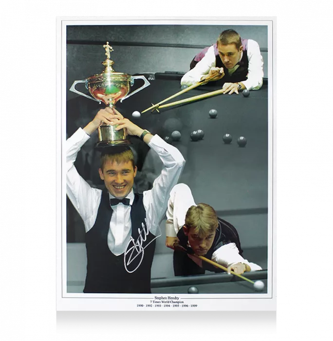 Stephen Hendry Signed Photo In Black Wooden Frame