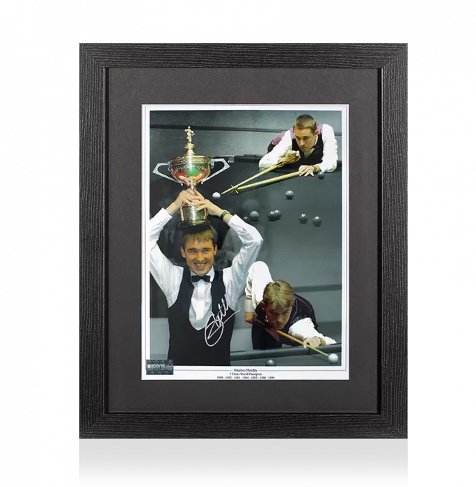 Stephen Hendry Signed Photo In Black Wooden Frame