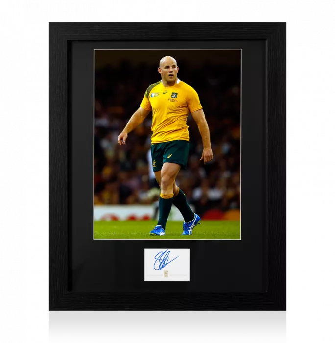 Stephen Moore Signed Rugby World Cup 2015 Card and Australia Photo Frame