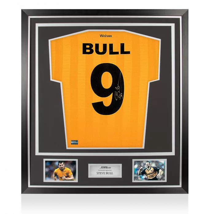 Steve Bull Back Signed Wolverhampton Wanderers Home Shirt In Classic Frame