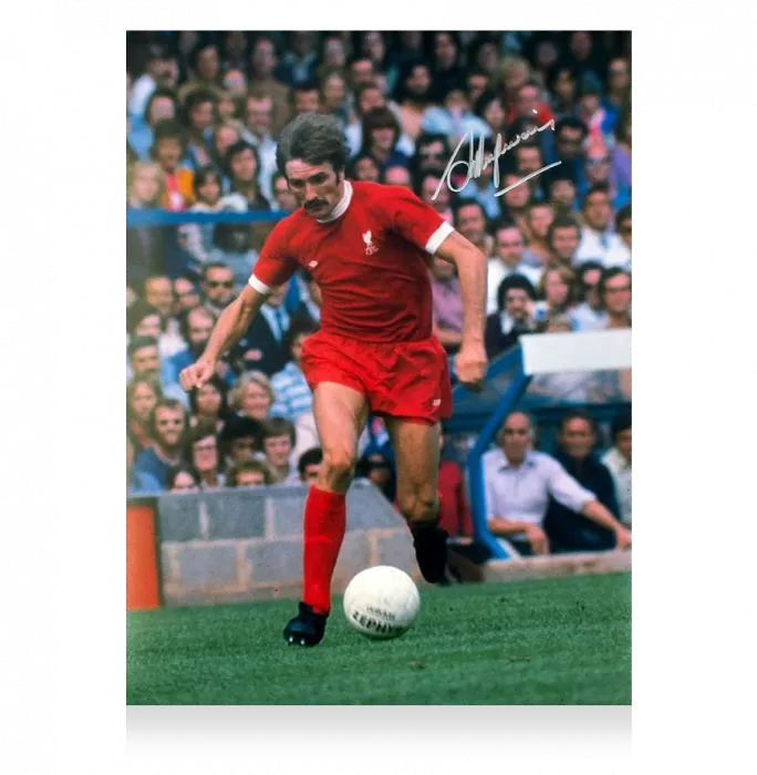 Steve Heighway Signed Liverpool FC Photo In Black Wooden Frame