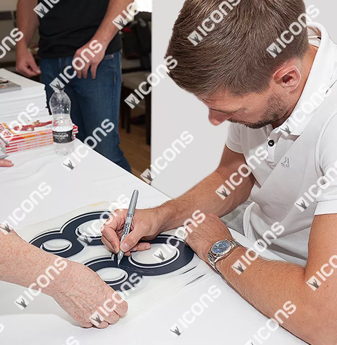 Steven Gerrard Back Signed LA Galaxy 2016-17 Home Shirt In Classic Frame
