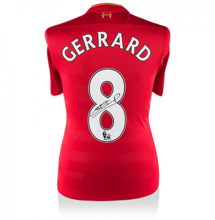 Steven Gerrard Back Signed Liverpool 2016-17 Home Shirt