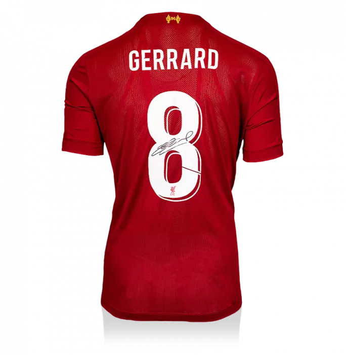 Steven Gerrard Back Signed Liverpool 2019-20 Home Shirt