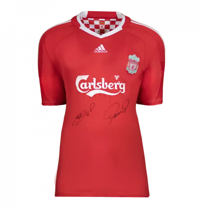 Steven Gerrard & Fernando Torres Dual Signed Liverpool FC 2008-10 Home Shirt In Classic Frame