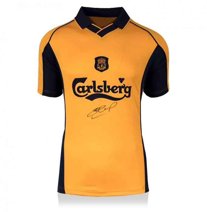 Steven Gerrard Front Signed Liverpool 2000-01 Away Shirt