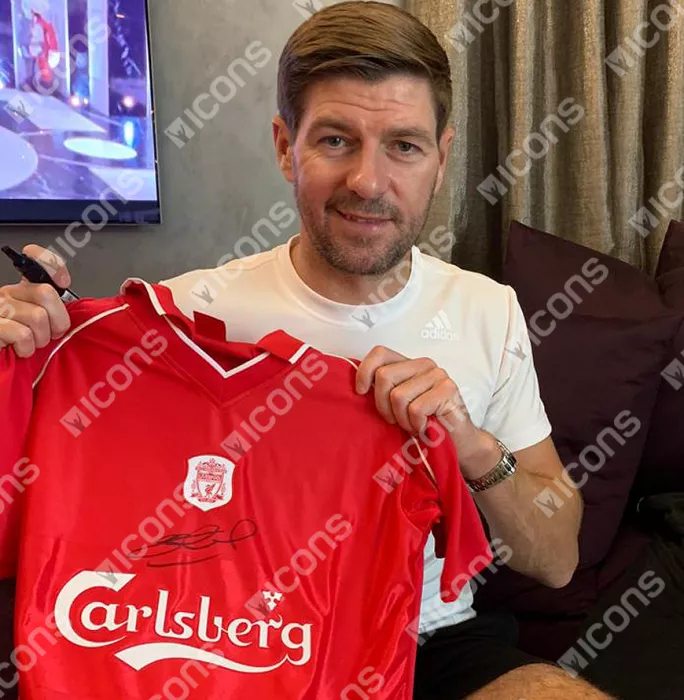 Steven Gerrard Front Signed Liverpool 2000-02 Home Shirt