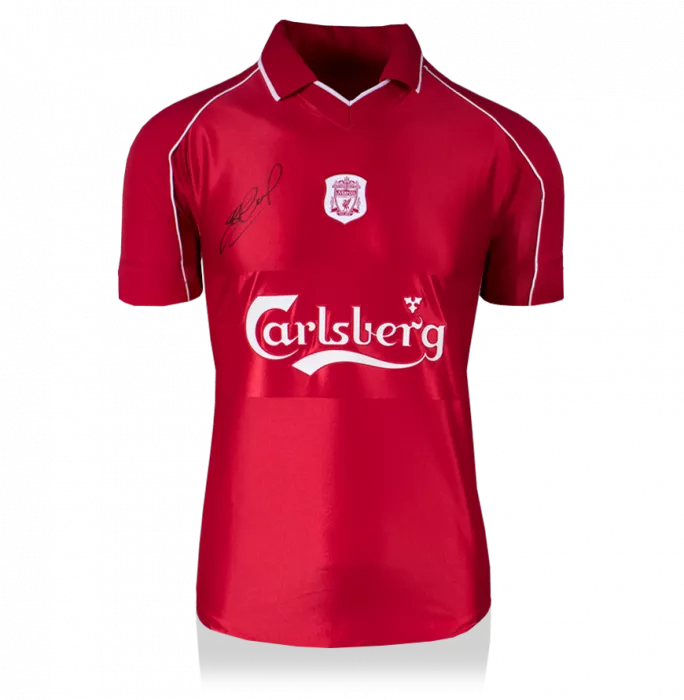 Steven Gerrard Front Signed Liverpool 2000-02 Home Shirt