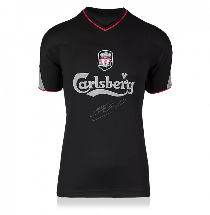 Steven Gerrard Front Signed Liverpool 2002-03 Away Shirt