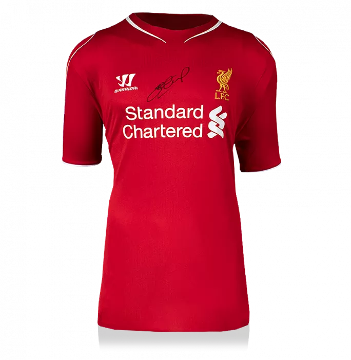 Steven Gerrard Front Signed Liverpool 2014-15 Home Shirt